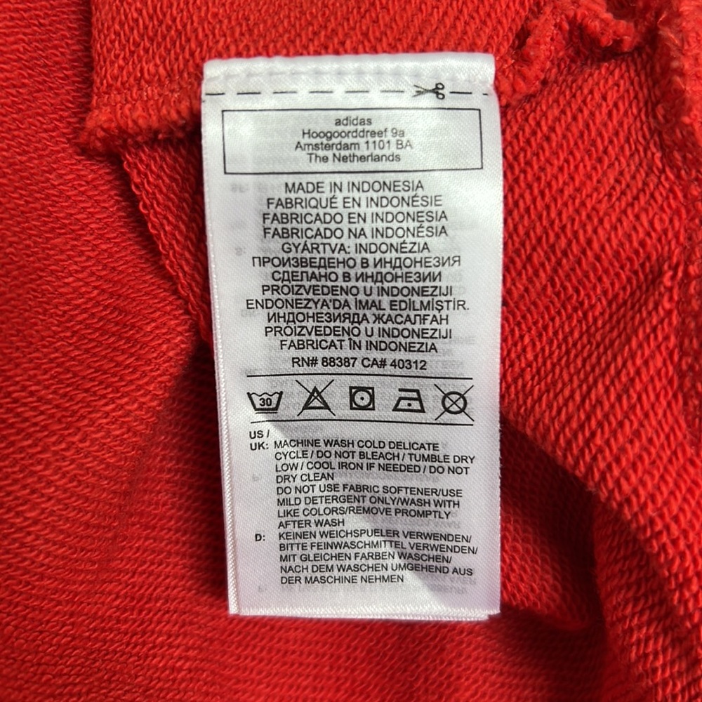 Adidas Red and White Logo Crewneck Sweatshirt Youth Sz Large - Picture 10 of 11